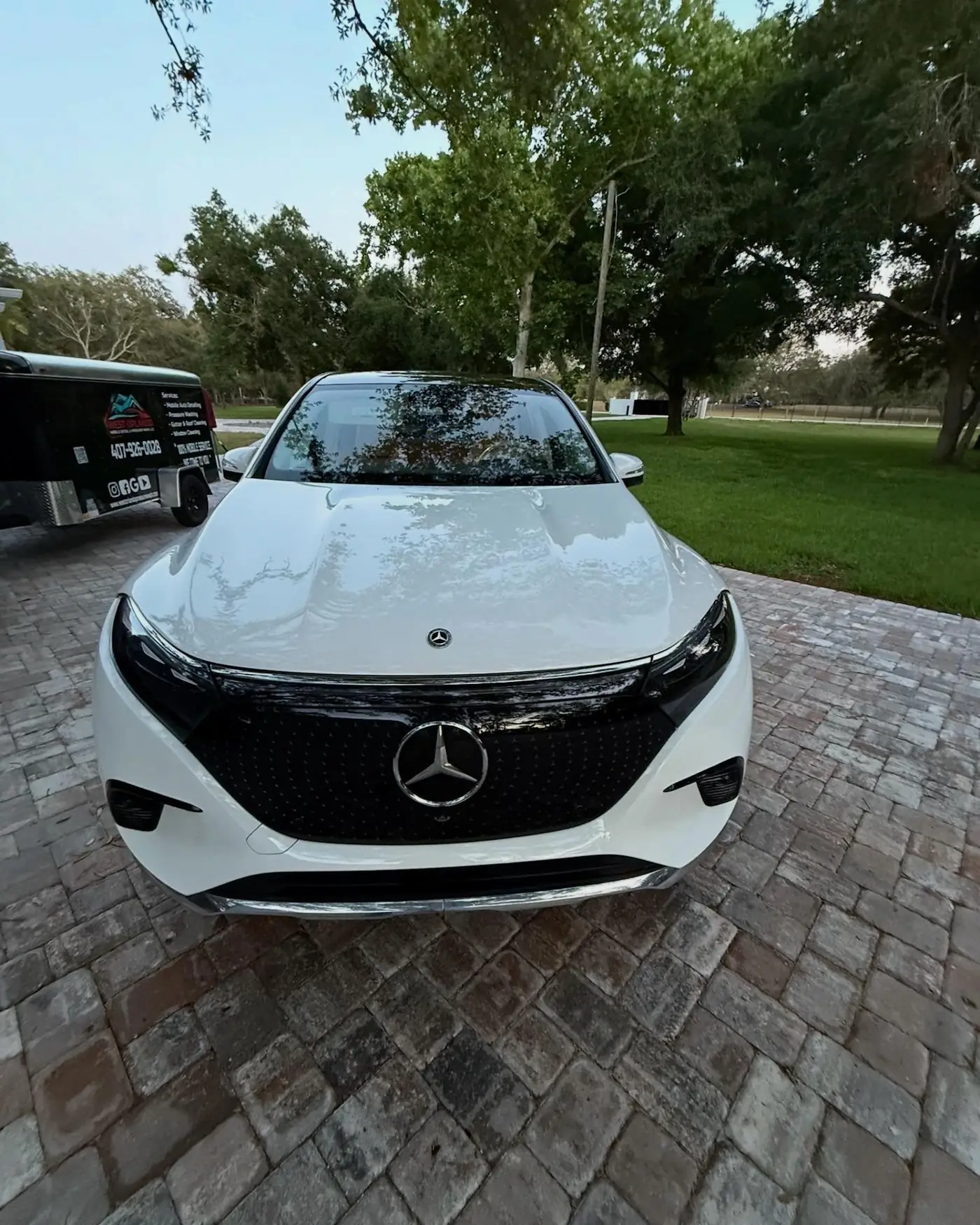 Mercedes EQS with the West Orlando trailer